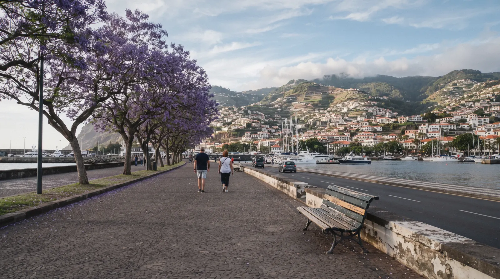 View over Funchal bay on a bright day, illustrating the best time to visit Madeira